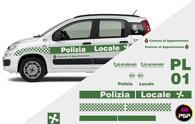 Livrea Polizia Locale Lombardia per Fiat Panda