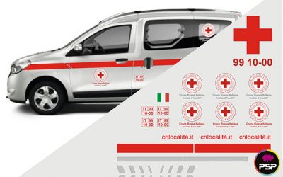 Kit adesivi livrea completa CROCE ROSSA ITALIANA per automedica DACIA DOKKER