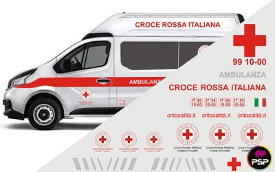 Kit adesivi livrea completa CROCE ROSSA ITALIANA per AMBULANZA Fiat Talento