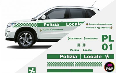 Kit adesivi livrea completa POLIZIA LOCALE LOMBARDIA per Suzuki Vitara